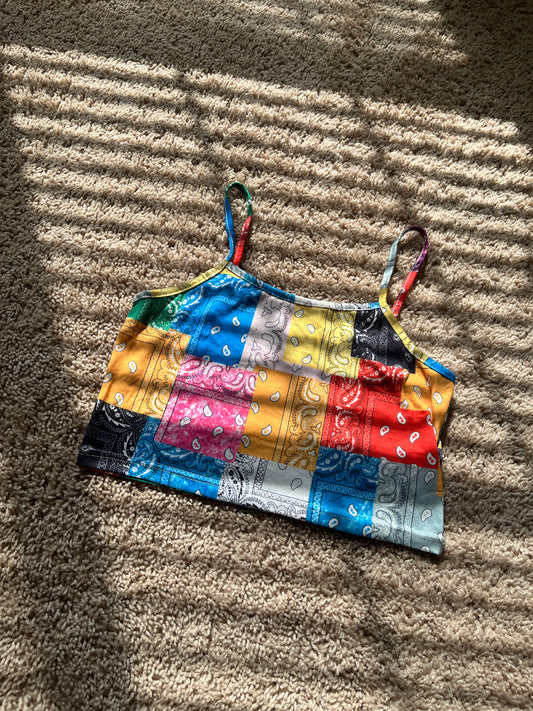Multicolor Bandana Crop Top