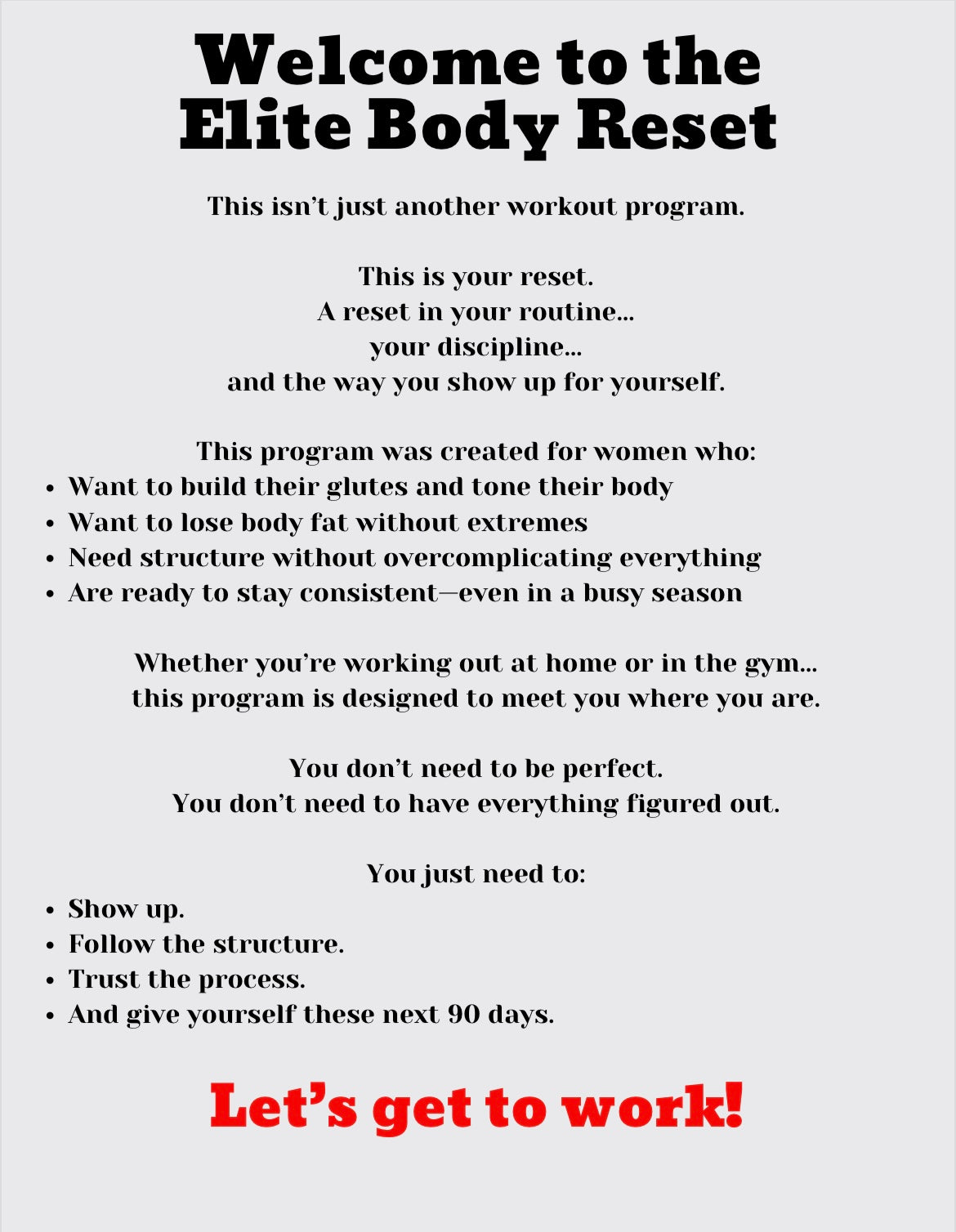 Elite Body Reset: The Blueprint