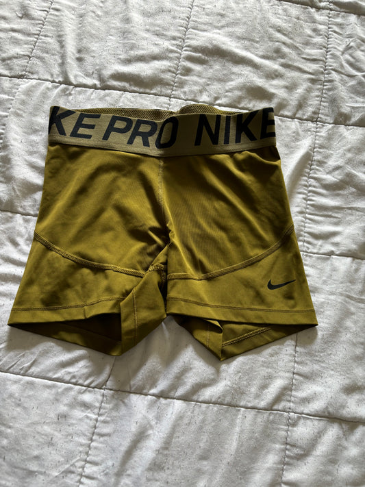 Green Nike Pro Compression Shorts