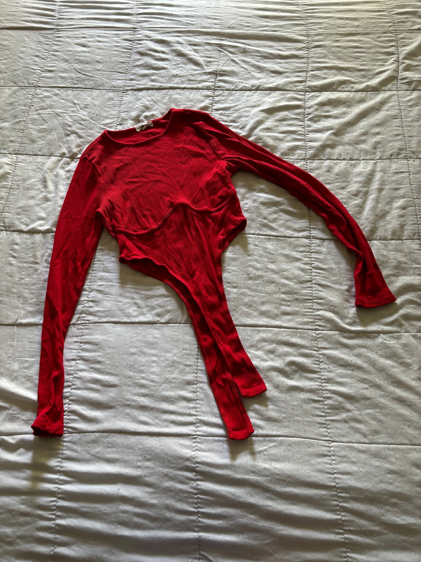 Red Long Sleeve Body Suit